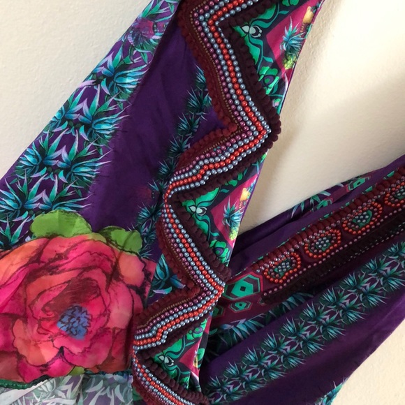 Agua Bendita drape top 100% silk - Picture 2 of 7